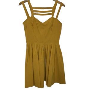 ASOS Mustard Yellow Skater Mini Dress Size 10
